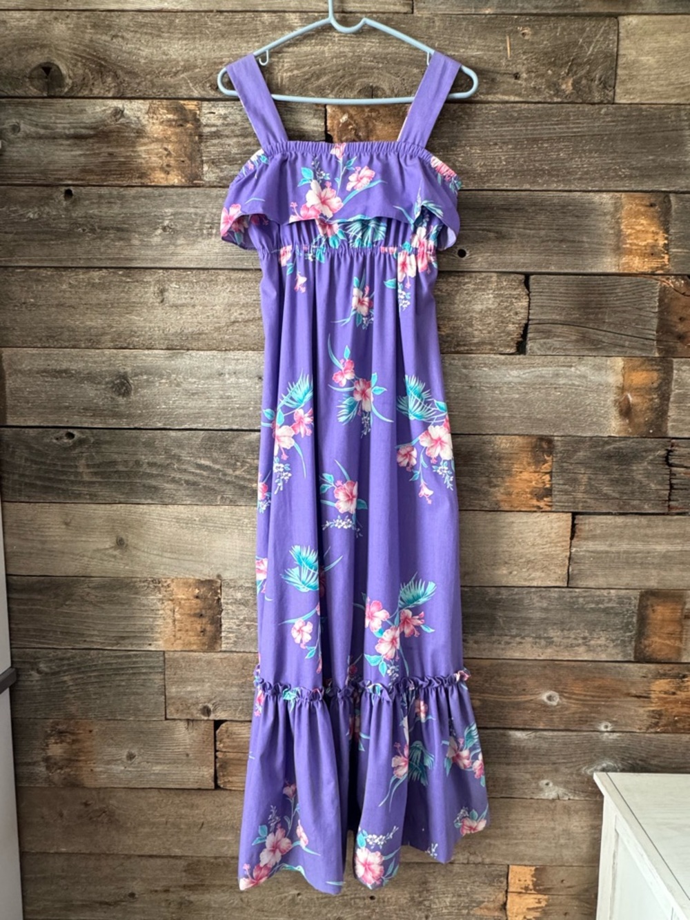Vintage Hilo Hattie Purple Floral Maxi Dress size small